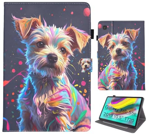 Bemoloon PU Leather Tab Case for Samsung Galaxy Tab S5e 2019 10.5 SM-T720/T725 Vibrant Colors & Stylish Patterns, Cover Protection, Stand, Scratch-Resistant, Auto Wake/Sleep, Colored Yorkshire