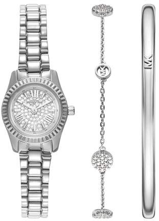 Michael Kors Lexington Women's 3-Hand Quartz Watch with 19mm Stainless Steel or Leather Strap
