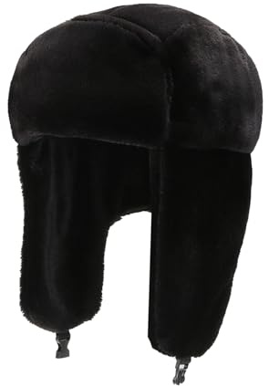 flintronic Unisex Winter Warm Hat, Winter Fliegermütze mit Ohrenklappen, Trapper Hat Faux Fur Aviator Hat, für Ice Skating Skiing, and Other Outdoor Activities