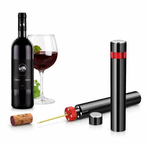 SEED Sacacorchos profesional de aire comprimido – Abre botellas de vino sin esfuerzo y sin romper el corcho – Ideal para cenas, regalos y amantes del vino – sacacorchos vino aire (Rojo)