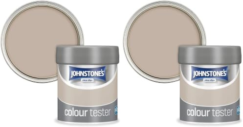 Johnstone's Wall & Ceiling Paint Tester Pots - Taupe Delight Emulsion - Easy to Apply - Dry in 1-2 Hours - 75ml (Pack of 2)