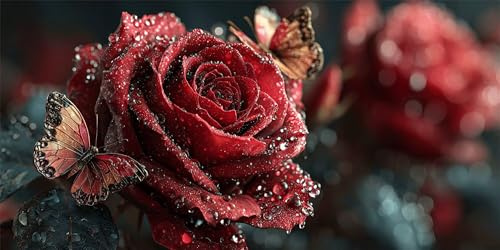 Diamond Painting Erwachsene Wasserperlen Bastelset Erwachsene Blume Diamant Painting Bilder 5D DIY Diamant Malerei Set Anfänger Kreuzstich Set, Wanddekoration, Geschenke für Frauen, 80x160cm s-416
