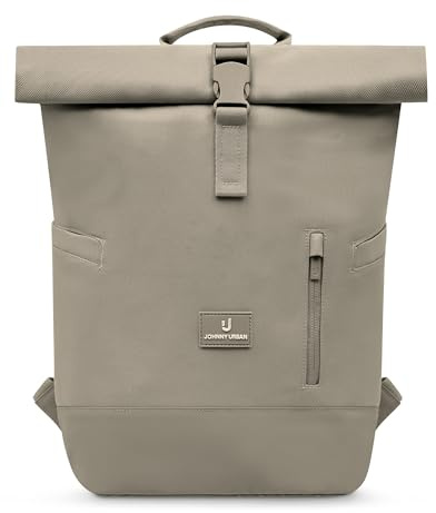 Johnny Urban Rolltop Rucksack Damen & Herren Grau - Luca Small | Tagesrucksack mit Laptopfach für Arbeit Uni Schule Reise, 11 l, Wasserabweisend