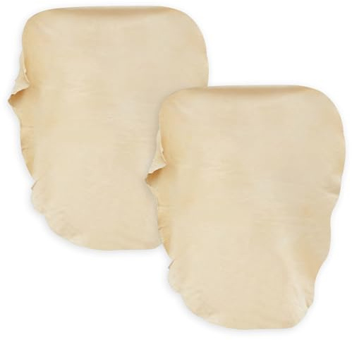 CKUESM 2 Stück Fensterleder echt Leder, Autoledertuch Echtleder 40 x 70 cm Chamois Leather Car Leather Dry and Wet Use Lint-Free and Leaves No Marks for Car Glass Window