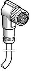 Schneider XZCP1241L5 XZ-Vorverdrahtete Buchsen, abgewinkelt, M12, 4-polig, PUR Kabel, 5m, Blanc