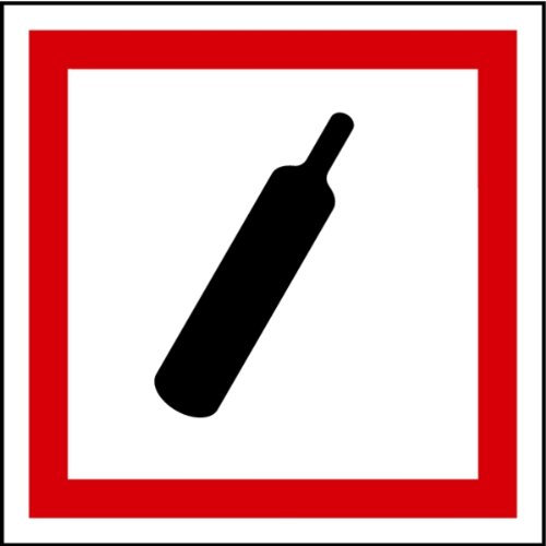 Aufkleber GHS 04 Gefahrensymbol Gasflasche, Einzeln 100x100mm