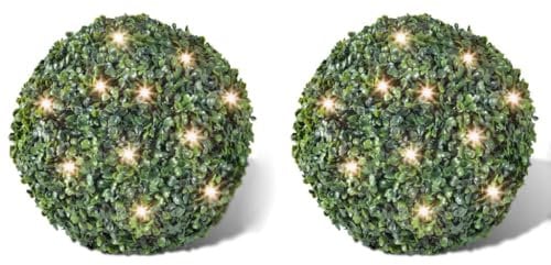 2 pièce de boule 27 cm avec guirlande lumineuse solaire 24 LED