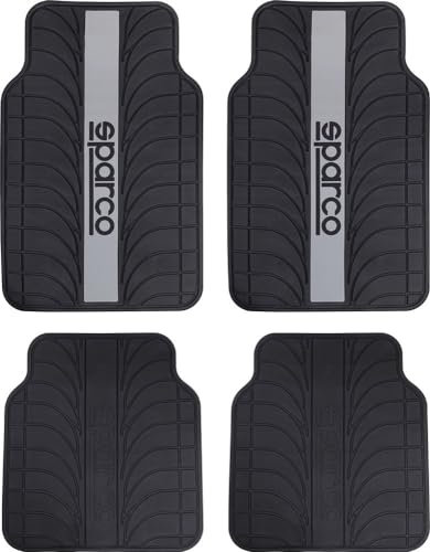 Sparco, Gummimatten schwarz/grau, 69 x 45 x 18 cm, PVC/LATEX
