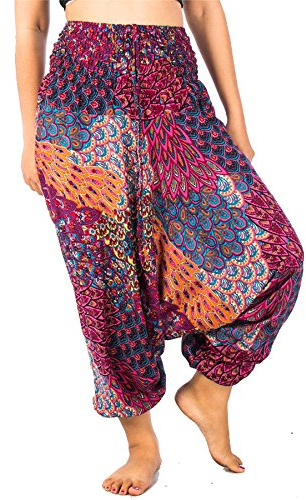 Lofbaz Donna Pavone Harem 2 in 1 Tuta Pantaloni Rosa M