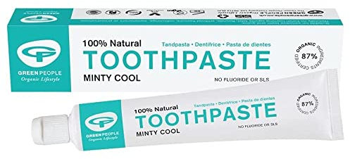 Green People - Minty Cool Zahnpasta - 100% natürliche Minze - Fluorid- und SLS-frei - für empfindliches Zahnfleisch - Vegan, 50ml
