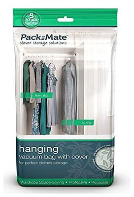 PACK-MATE Large Hanging Vacuum Storage Bag - for Up to 5 Garments