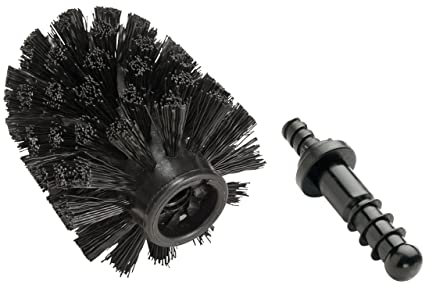 WENKO Ersatzbürste für WC-Garnituren Schwarz Ø 8,5 cm 4er Set Ersatz-Toilettenbürste Schwarz