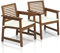Furinno Tioman Teak Hardwood Outdoor Armchair with Cushion (Set of 2)