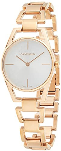 Calvin Klein Damen Analog Quarz Uhr mit Edelstahl Armband K7L23646