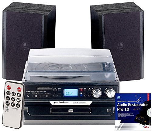 auvisio Kompaktanlage: 5in1-Plattenspieler mit Bluetooth und Digitalisier-Funktion, 40 Watt (Kassettendigitalisierer, Kompakt Stereoanlage, digitalisieren)