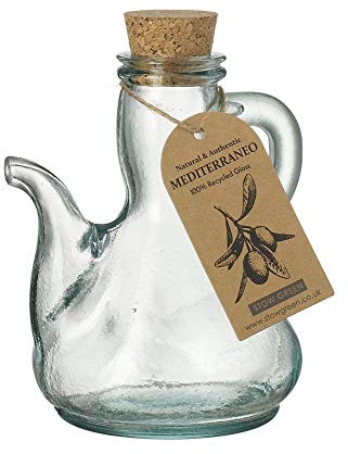 Mediterraneo Bouteille d'huile d'olive catalane en verre recyclé Vert clair 250 ml