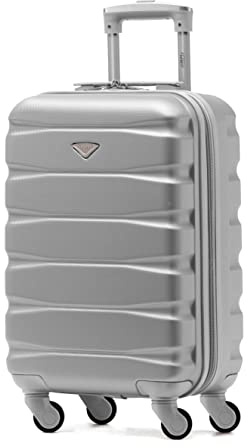 Flight Knight Lightweight 4 Wheel ABS Hard Case Small Suitcase Approved for Over 100 Airlines Including easyJet, British Airways, Ryanair, Jet2, Emirates & Many More - Carry On 55x35x20cm