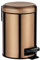 WENKO Kosmetik Treteimer Mod. Leman, 3 Liter, Bad-Mülleimer mit Anti-Fingerprint-Beschichtung, Beutelhalter, rostfreier Edelstahl, 17x25x22,5 cm, Kupfer-Metallic
