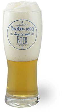Bavariashop Bierglas Bratzn weg, zur Bierverkostung, Zünftige Geschenkidee aus Bayern