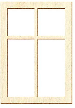 Holz Fenster eckig - Deko Modellbau Größenauswahl, Größe:150 x 105mm, Fenster:Modell 8
