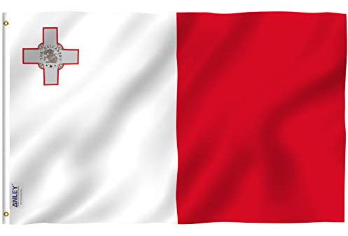 ANLEY Fly Breeze 3x5 Fuß Malta Flagge - Lebendige Farbe und UV-Lichtechtheit - Leinwandkopf und doppelt genäht - Maltesische Flaggen Polyester mit Messingösen 3 X 5 Ft