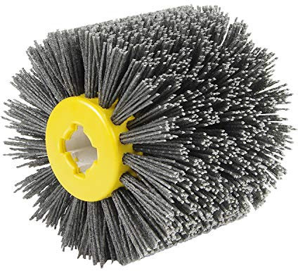 EXLECO Spazzole Nylon #80 Grana Rettifica Abrasivi Wire Spazzola Spazzola per Lucidatura Spazzola per Legno, Rullo Abrasivi Wire, Spazzola per Satinatrice per Diametro 19mm Levigatrice Spazzola Nero