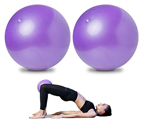 AOAVE 2er-Pack Pilates-Bälle, Yoga Barre-Bälle Mini-Übungsbälle, 22-25 cm Kleine Biegerbälle für Pilates, Yoga, Rumpftraining und Physiotherapie, Verbessert das Gleichgewicht (Violett)
