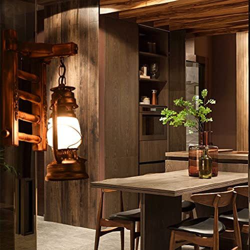 Holz Retro Lichter Rustikale Wohnzimmer Wandlampe EZ7 Lampe Wandleuchte Schlafzimmerwand Einfach Kreativ Vintage Antik Glas Lampenschirm Nostalgie Innen Loft Zimme Design Leuchte,C