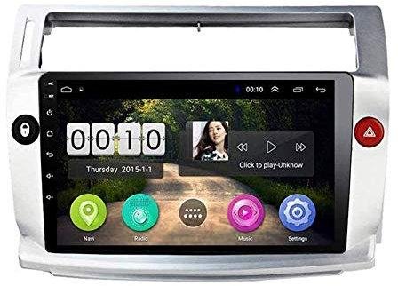 Navegación GPS para automóvil Reproductor video Radio TV, Sistemas integrado salpicadero, Android Multimedia con Bluetooth, Pantalla táctil de 9 pulgadas, Para Citroen C4 Quatre 2004-2009
