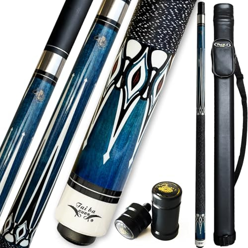 'Tai ba cues Pool Cue Stick, 13mm Tip, 58'', Hardwood Canadian Maple Professional Billiard Stick 19,20,20 Oz (Selectable)-Blue, Red, Green Pool Cue Stick'