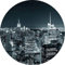 New York Fototapete rund | Schwarz weiße Tapete Skyline bei Nacht | Vlies Wandtapete mit Stadt Motiv ideal für Küche und Schlafzimmer