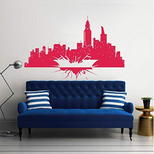 Wandtattoo Vinyl Sicker Batman Dark Knight Skyline Stadt Kinderzimmer Geschenk Home House Dekoration Wallpaper Wandbild 42 * 68Cm