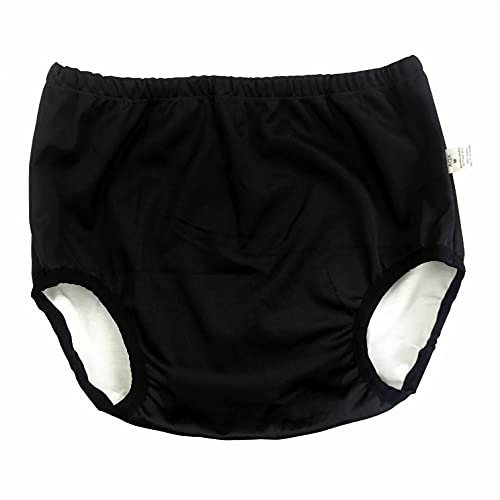 Windelhülle für Erwachsene bei Inkontinenz, aktive, wasserdichte Latexhose mit leicht saugfähiger Baumwollschicht, geräuschlos, wiederverwendbar, waschbar, Kunststoffhose zum Hochziehen (Schwarz, 3XL)
