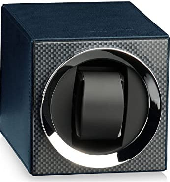 Heisse & Söhne Uhrenbeweger Moon Karbon/Blau - Luxus Uhrenzubehör für optimale Präzision & Eleganz Ihrer Lieblingsuhren