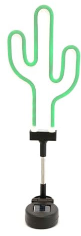 Gardenwize – Solar Powered Decorative Stake Lights, Bright LED Bulbs Garden Pathway, Walkway Lighting – No Running Costs (Neon Cactus)