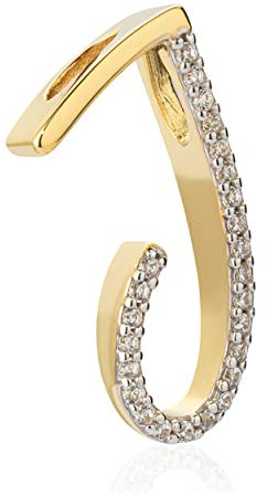 NKlaus Kettenanhänger klein Buchstabe J Zirkonia 333 Gold 17,6mm Bicolor Alphabet Glanz 9545