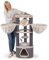 HAPPYPET Kratzbaum Stabil 'Charlie' 120 cm - Massiver Katzenbaum für große Katzen-Kletterbaum auf 3 Säulen, 9 cm Dicke Stämme, mit Hängematte, Höhle, Kissen, XL Plattform - Grau-Creme