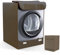 LEESITEC Cubierta para Lavadora y Secadora Cubierta para Lavadora Interior antiarañazos Antipolvo Antimanchas con Aberturas Frontales Marrón 60 x 60 x 85cm