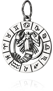 NKlaus Kettenanhänger Sternzeichen Krebs 925 Silber Horoskop 25mm Zodiak Anhänger 11107