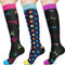 ACWOO Kompressionsstrümpfe Bunt für Damen Herren, 3 Paar Stützstrümpfe Medizinisch Kompressionssocken mit 15-20 Mmhg Bunt Thrombosestrümpfe, Compression Socks für Laufen, Sport, Flug, Radsport