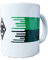 Borussia Mönchengladbach Tasse „Streifen“ | Offizieller Fanartikel Fohlenshop | Gladbach Kaffeetasse | Mit großer Raute