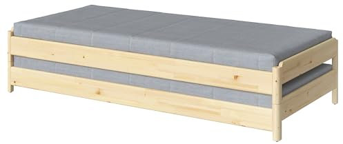 IKEA UTÅKER Stapelbett mit 2 Matratzen, 80 x 200 cm, Kiefer/Ågotnes Fest
