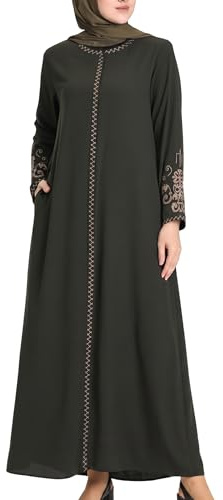 istanbul styles Abaya mit bestickten Ärmeln für Damen, langärmelig, bodenlang, türkisch-islamische Mode