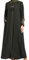 istanbul styles Abaya mit bestickten Ärmeln für Damen, langärmelig, bodenlang, türkisch-islamische Mode (DE/NL/SE/PL, Alphanumerisch, XL, Regular, Regular, Grün)