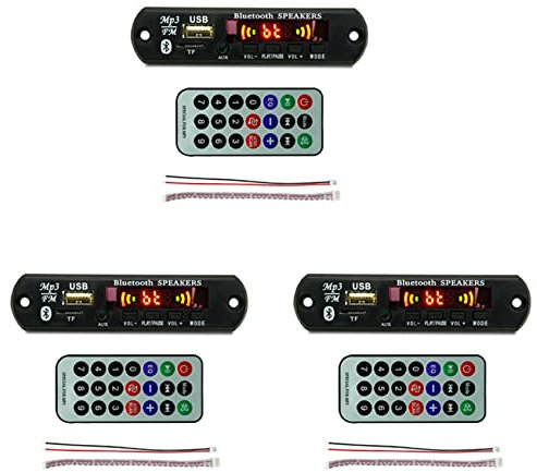 shanpu 3X Módulo USB MP3 Bluetooth 12V MP3 WMA Placa Decodificadora Módulo de Audio FM AUX USB TF Radio para Altavoz de Música Remoto de Coche