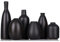 Schwarze Keramik Knospen Vasen Set von 6, Bauernhaus Dekor, Kamindekor, Kaminsims & Regal Dekor, Heimdekoration für Wohnzimmer, Eingang, Badezimmer & Büro, Couchtischdekoration, Knospenvasen Bulk