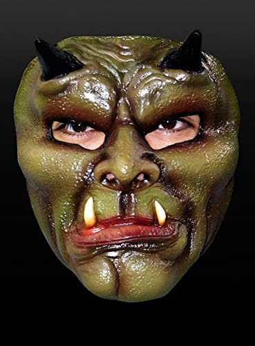 Ork Maske aus Latex - Erwachsenen Horror Kostüm Halbmaske - ideal auch für Karneval, Motto- & Grusel-Party