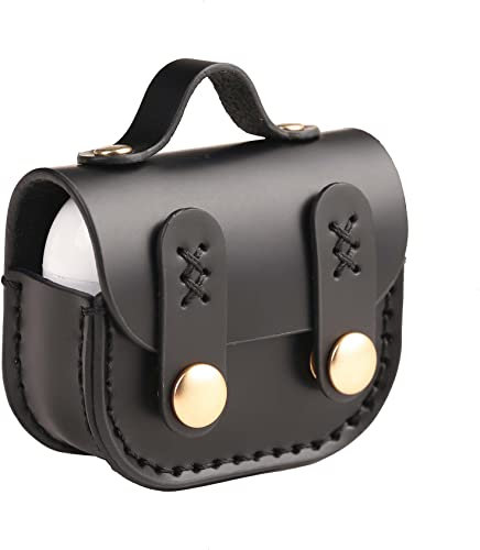 LQU for Apple Airpods Pro 2 Case Cover with Lock - Handmade for Apple Airpods Pro 2nd Generation Case Cover Leather - Black