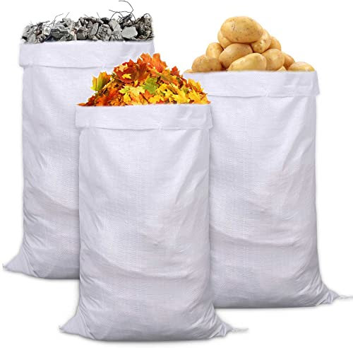 Sacchi Giardinaggio,Sacchi per Macerie Edili,15 Pezzi Sacco Giardinaggio,60 x 102 cm Sacchi Sabbia Multiuso per Imballaggio per Trasporto di Cereali,Ortaggi,Sabbia, Macerie
