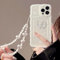 FIFTHAVE Coque pour iPhone 14 avec Bracelet de Perles dragonne Noeud d'arc Mode Housse de téléphone Portable,Glitter Perle Chaîne Case Wave Design Aesthetic Cover pour iPhone 14 6.1''-Nœud Papillon